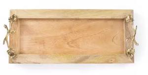 Inicio Hoteles y restaurantes Última decoración del hogar Venta al por mayor decoración de bebidas Bandeja de servicio de madera con mango de metal Hoteles - Product Image 5