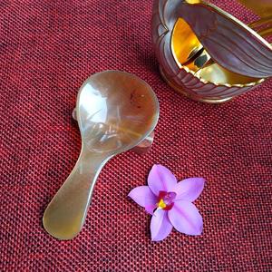 Cuillère en corne de buffle naturelle, fabriquée à la main et polie, parfaite pour servir des épices, des condiments ou pour une utilisation décorative sur la table, de haute qualité - Product Image 2