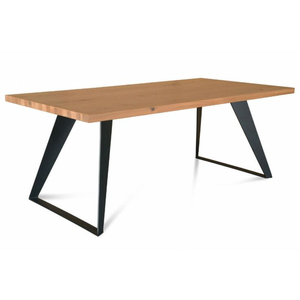 Table basse Elegance avec dessus en bois de pin massif à chevrons et cadre en métal noir pour la décoration de meubles de salon Prix le plus bas - Product Image 3