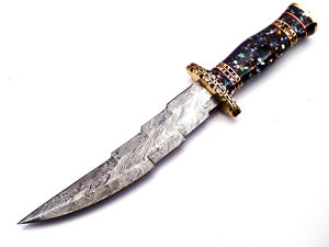 Cuchillo de Caza y Camping Personalizable OEM, Hoja de Acero de Damasco, Mango de Resina con Punta de Gota, Garantía de 3 Años, Cuchillos Hechos a Mano - Product Image 2