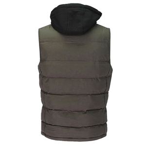 Chaleco de invierno para exteriores para hombre, chaleco sin mangas acolchado grueso con capucha extraíble y bolsillo con cremallera - Product Image 6