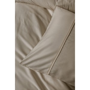 Juego de Funda Nórdica de Satén Sedoso de Algodón Beige King de 4 Piezas con Técnica de Tejido Cálido para Cama de Hogar, Sueño y Bodas, También Disponible en Twin y Individual de 3 Piezas - Product Image 2
