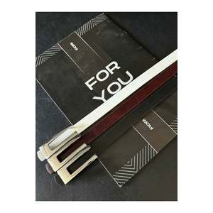 Designer <b>Silver</b> Buckle Thin Black Women's Belt, <b>Jacket</b> Belt, Shirt Belt, Dress Belt - Black-Burgundy-White-<b>Silver</b> - Product Image 4