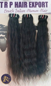 Cheveux humains indiens vierges ondulés et raides de qualité supérieure de 30 pouces Temple noir naturel recueilli 100% cheveux humains - Product Image 2