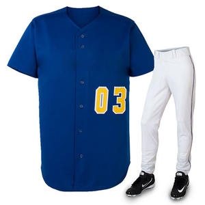 Camiseta de béisbol para jóvenes personalizable OEM con cuello en V, ropa deportiva de rendimiento, conjuntos de uniformes, patrón en blanco para uso en softball - Product Image 5