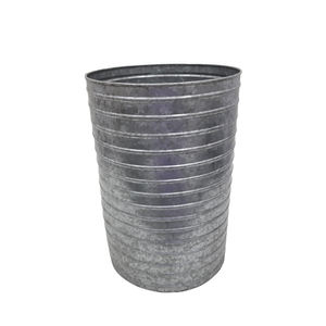 Grande demande Jardinière ronde en métal gris Pots de luxe moyens pour sol de jardin mur intérieur extérieur jardinage fait à la main personnalisé - Product Image 3