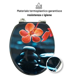 Coprisedile universale bianco MDF con chiusura rallentata confezione in pietra a molla fantasia - Product Image 3