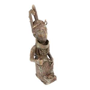 Escultura de Guerrero africano antiguo de latón indio hecha a mano, estatua de decoración para el hogar, artículos de regalo, tamaño: 38x13 cm, SBA-300 - Product Image 2