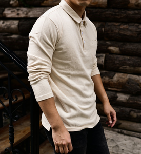 Camisas Polo Bordadas Casuales para Hombre, de Algodón, Tejido de Punto, Antiarrugas, Manga Larga, Precio Competitivo, Directo de Fábrica - Product Image 2