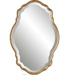 Miroir mural irrégulier noir, décoration murale avec miroir à cadre en bois pour salle de bain chambre salon entrée - Product Image 6
