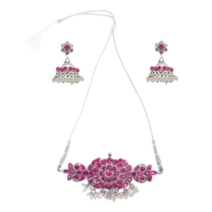 Floral Maroon <b>Choker</b> for Wedding Occasions - Product Image 2