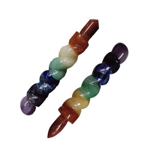 Baguette spirale en chakra, pierre précieuse de guérison faite à la main, produit de divination métaphysique - Product Image 1