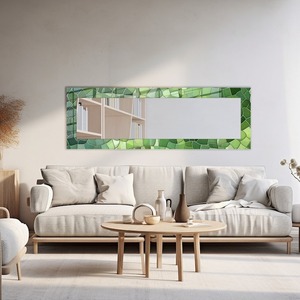 Modern Industrial Round Bathroom Wall <b>Mirror</b> with <b>Mosaic</b> Glass Frame for Home Office Living Room Wedding Decor - Product Image 1