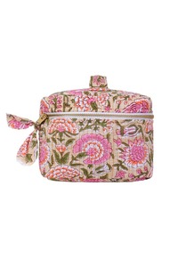 Sac de rangement pour maquillage vintage en coton fait à la main avec fermeture éclair, écologique, résistant à l'eau, durable, pour cosmétiques et voyages - Product Image 6
