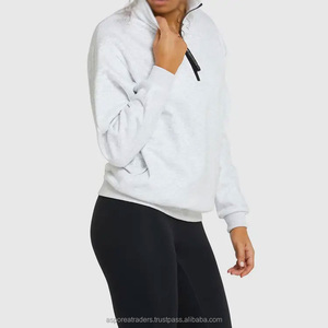 Sweat-shirt à col montant avec fermeture éclair Logo OEM de haute qualité Sweat à capuche en coton hip hop ample surdimensionné pour femmes - Product Image 2
