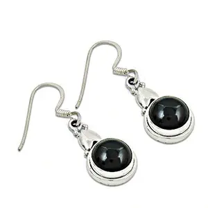 Boucles d'oreilles pendantes en or 14 carats et argent 925 avec onyx noir et diamants pour femmes, cadeau de mariage, bijoux - Product Image 2
