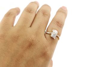 Anillo Apilable de Compromiso para Mujer, Hecho a Mano, con Circonita Cúbica, Chapado en Oro de 18K y Plata de Ley 925, con Engaste Pavé - Product Image 6