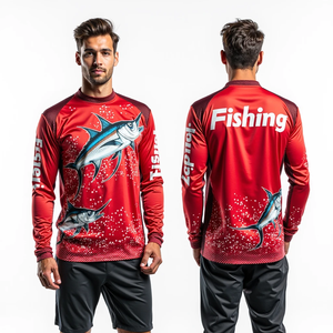 Jersey de pesca de manga larga con estampado personalizado completo para hombre, secado rápido y protección UPF 50, transpirable para Uso Deportivo y al aire libre - Product Image 6