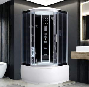 Usine <span class=keywords><strong>90x90</strong></span> cm cabine de <span class=keywords><strong>douche</strong></span> en forme d'éventail porte coulissante panneau de commande en verre trempé porte de <span class=keywords><strong>douche</strong></span> plateau bas salle de <span class=keywords><strong>douche</strong></span> - Product Image 5