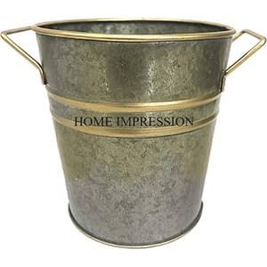 Metal <b>Planter</b> Flower Pots With Stand Set of 2 for Home Indoor Decoration <b>Planter</b> Pots With Silver Color Galvanized Material - Product Image 4