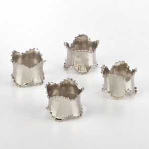 2026 Silver Hammered <b>Stainless</b> <b>Steel</b> Napkin Holder Silver Square Tissue Holder <b>Ring</b> Decorative Napkin Tie and Tissue Clip - Product Image 4