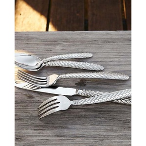 Long manche fin en acier inoxydable argenté, ustensiles incroyables en acier inoxydable couteau fourchette cuillère ensemble de couverts - Product Image 1