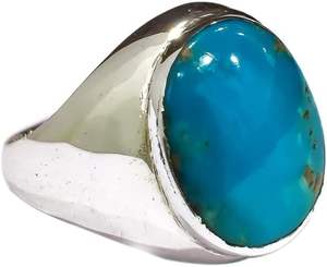 Anillo para Hombre al por Mayor, Nuevo, con Piedra Preciosa de Turquesa Natural, Piedra de Nacimiento de Diciembre, Anillo Pequeño para Hombre, Joyería de Plata de Ley 925 - Product Image 1