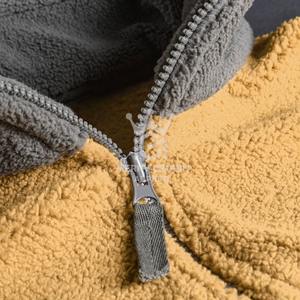 Veste polaire d'hiver à col montant et poche zippée pour l'extérieur Veste polaire respirante pour hommes grande taille - Product Image 6