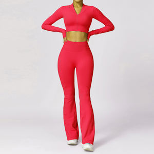 Ensemble de vêtements de sport de gymnastique sans coutures pour femmes 2 pièces vêtements de yoga pour entraînement actif avec short à motif léopard vêtements de fitness - Product Image 5