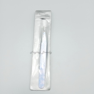 Pince à épiler de haute qualité en acier inoxydable de couleur unie revêtement de papier haut tendance pince à épiler extension de cils pointe en fibre - Product Image 6