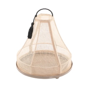 Plateau à chocolat rond en métal et jute fait à la main Plateau de service élégant pour ustensiles de cuisine Parfait pour les mariages et les événements - Product Image 1