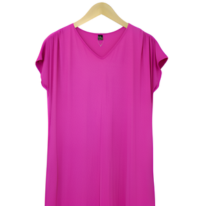 Kayla, vestido de longitud media con cuello en V para mujer, poliéster duradero de alta calidad, transpirable, cómodo, suave, informal, ecológico - Product Image 5