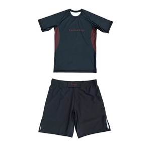 OEM/ODM Custom Rash Guard <b>Shorts</b> Set Premium Spandex/Polyester <b>Stretch</b> Quick Dry Lightweight-Front Private Label MMA/BJJ Wear - Product Image 1