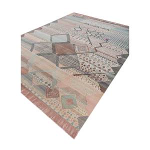 Manchaha Geometric Pattern Wool & Bamboo Silk Hand-Knotted <b>Rugs</b> Pink & Purple for Home Use-Les-2145 - Product Image 2
