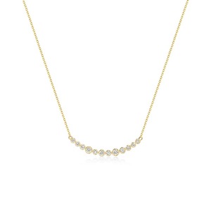 Collar con Bisel Graduado Redondo y Elegante, Diamante Cultivado en Laboratorio de 0.345 Ct, D-F VVS1-VS2, en Oro Amarillo de 14K y 18K, Regalo de Aniversario de Bodas - Product Image 1