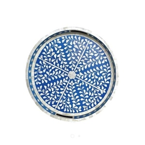 Plateau de service rond fait à la main incrustation de résine d'os de haute qualité pour la décoration de la maison de cuisine pour le stockage à Dubaï Arabie Saoudite - Product Image 1