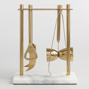 Luxury 6-Piece Copper Hammered Barware <b>Set</b> Stainless Steel <b>Cocktail</b> Strainer Jigger Ice Tongs <b>Set</b> with Designer Storage Caddy - Product Image 4