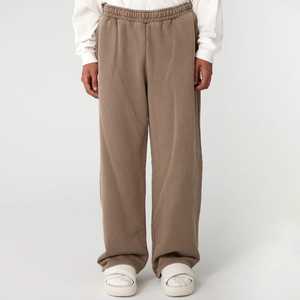 Custom Logo Mid Eco-Friendly 100% Cotton Oversized Drawstrings Stacked <b>Pants</b> Men Flared Sweatpants <b>Vintage</b> Blank Baggy Wide Leg - Product Image 4