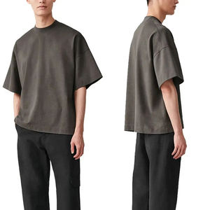 เสื้อยืดผ้าคอตตอนไซส์พิเศษสำหรับผู้ชายเสื้อยืดทรงหลวมพิมพ์โลโก้100% ไซส์ใหญ่งานตามสั่ง - Product Image 6