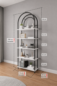<b>Bookshelf</b> Bookcase 5 Layer Display Rack for Books, Plants and Home <b>Decor</b> Living Room <b>Bookshelf</b> and Display Storage Rack - Product Image 5