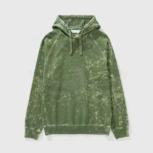 Sudadera con capucha de lana tecnológica de algodón 100% de alta calidad, pantalones de chándal de canguro con hombros caídos y lavado con ácido Vintage - Product Image 1