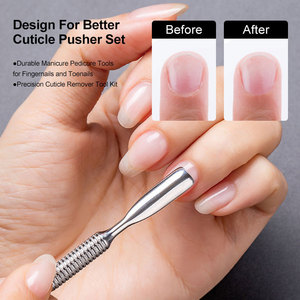 ที่ดันหนังกำพร้าที่เล็บสเตนเลสสองด้านสำหรับทำความสะอาดเล็บแบบ2023 - Product Image 5