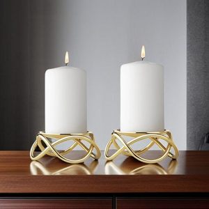 Porte-bougie unique de haute qualité pour la décoration de table de fête de mariage, décoration de centre de table portable - Product Image 1