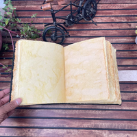 Grand Grimoire Vintage Fait Main en Cuir Rigide, 400 Pages, Motif Renard, Journal Classique, Cadeau Tendance pour Écriture sur le Thème des Animaux