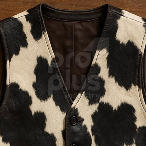 Chaleco de Cuero con Pelo de Vaca Auténtico para Hombre, Prenda Exterior Informal y Transpirable, Estilo Urbano para Invierno - Product Image 5