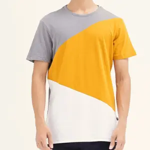 Latest design casual wear 3 contrast color looking so beautiful cotton made men t shirts