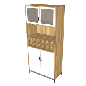 Modern Design Dining Room Cabinet with Integrated Wine Cabinet Natural Wood and Iron <b>Legs</b> TPA011 Home Furniture MDF Style - Product Image 3