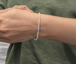 Elegante Pulsera de Diamantes Cultivados en Laboratorio, Oro Blanco de 10K, Certificación IGI, Diseño de Eternidad Completa, 2.60CT, 2mm, VVS, para Mujer - Product Image 5