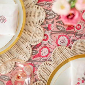 Mantel Individual de ratán Manteles Individuales de ratán de flores redondas Mantel Individual tejido de mimbre para mesa de Artex Thien Thanh - Product Image 3