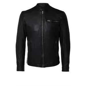 2024 Veste en cuir véritable pour hommes avec col montant toile saison d'hiver différents modèles et look - Product Image 6